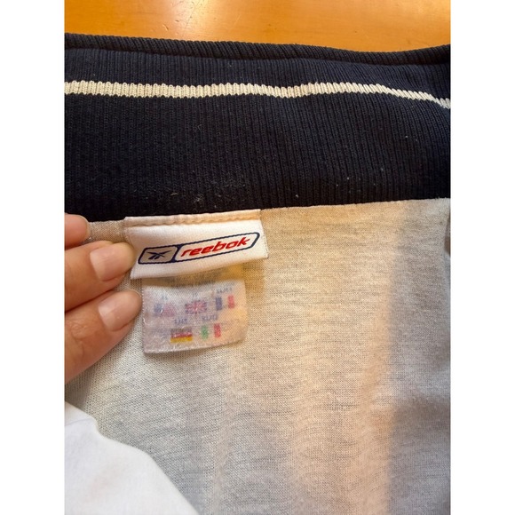 Vintage Reebok Mens Color Block Track Jacket Zip Up Athletic Outerwear Blue Grey - Picture 9 of 9